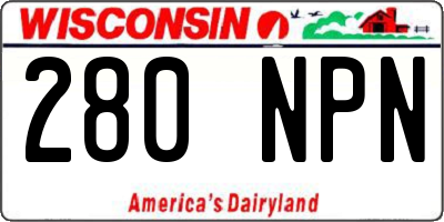 WI license plate 280NPN