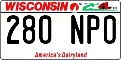 WI license plate 280NPO