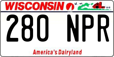 WI license plate 280NPR