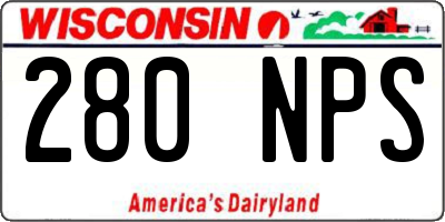 WI license plate 280NPS