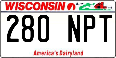 WI license plate 280NPT