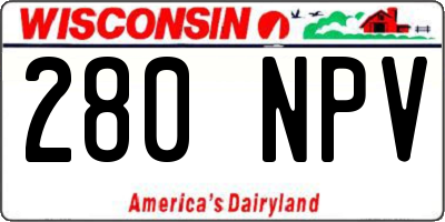 WI license plate 280NPV
