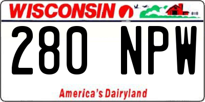 WI license plate 280NPW