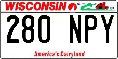 WI license plate 280NPY