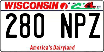 WI license plate 280NPZ