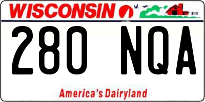 WI license plate 280NQA