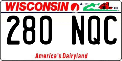 WI license plate 280NQC