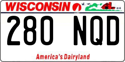 WI license plate 280NQD