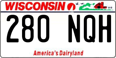 WI license plate 280NQH