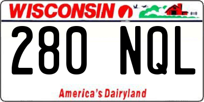 WI license plate 280NQL