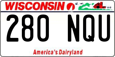 WI license plate 280NQU