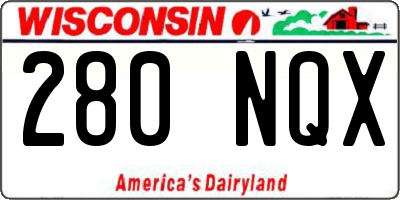 WI license plate 280NQX