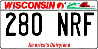 WI license plate 280NRF
