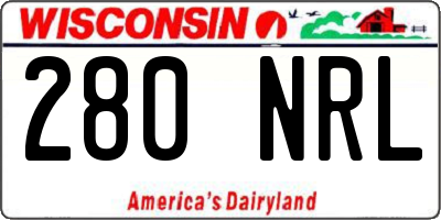WI license plate 280NRL