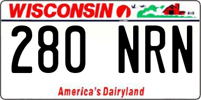 WI license plate 280NRN