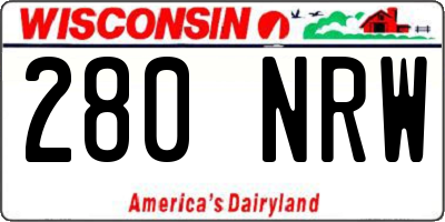 WI license plate 280NRW