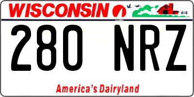 WI license plate 280NRZ