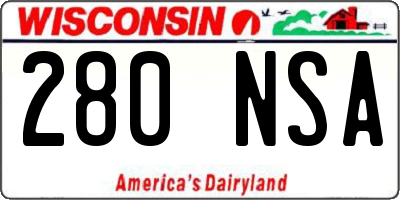 WI license plate 280NSA