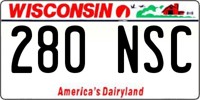 WI license plate 280NSC