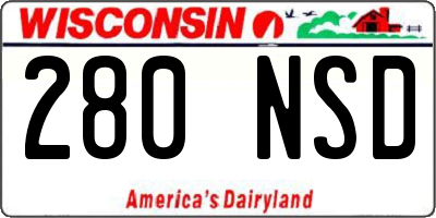 WI license plate 280NSD