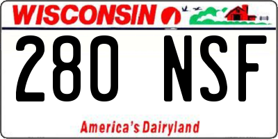 WI license plate 280NSF