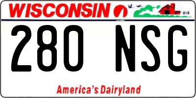 WI license plate 280NSG