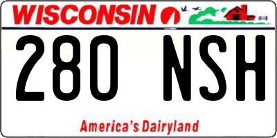 WI license plate 280NSH