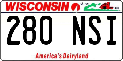 WI license plate 280NSI