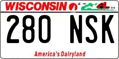 WI license plate 280NSK