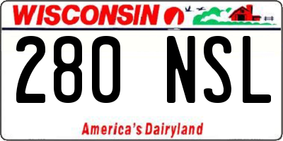 WI license plate 280NSL