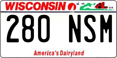 WI license plate 280NSM