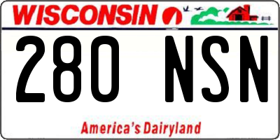 WI license plate 280NSN