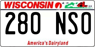 WI license plate 280NSO