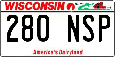 WI license plate 280NSP