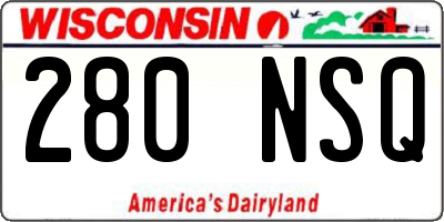WI license plate 280NSQ
