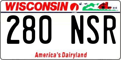 WI license plate 280NSR