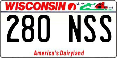 WI license plate 280NSS
