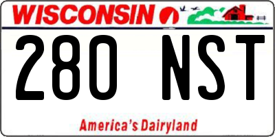 WI license plate 280NST