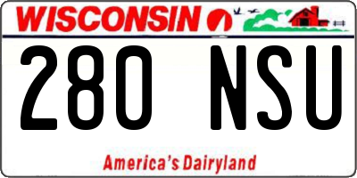 WI license plate 280NSU