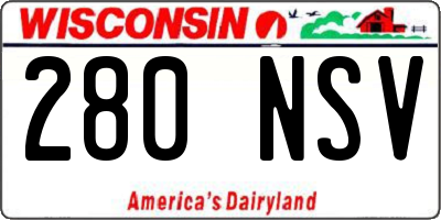 WI license plate 280NSV