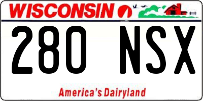WI license plate 280NSX