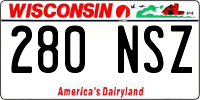 WI license plate 280NSZ