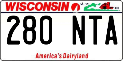 WI license plate 280NTA