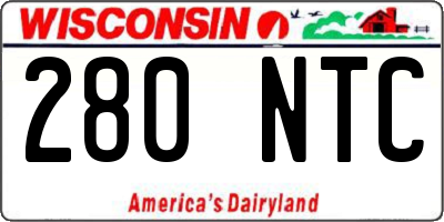 WI license plate 280NTC