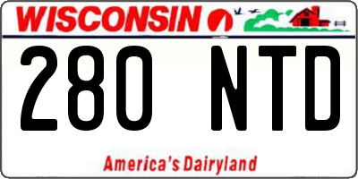 WI license plate 280NTD