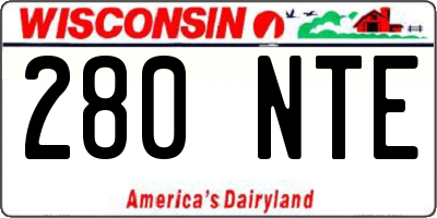 WI license plate 280NTE