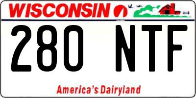 WI license plate 280NTF