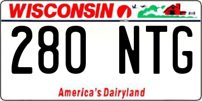 WI license plate 280NTG