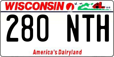 WI license plate 280NTH