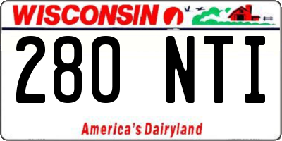 WI license plate 280NTI